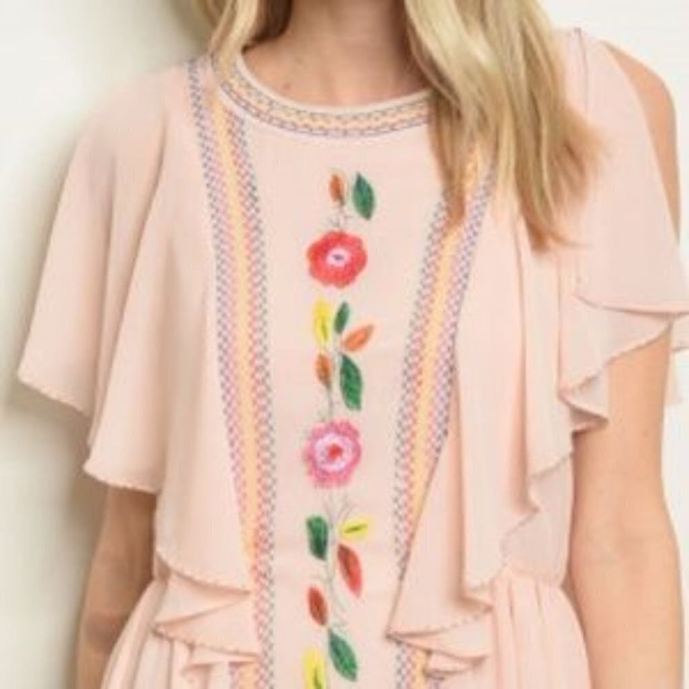FLOWER EMBROIDERY DRESS - Picture 2 of 2